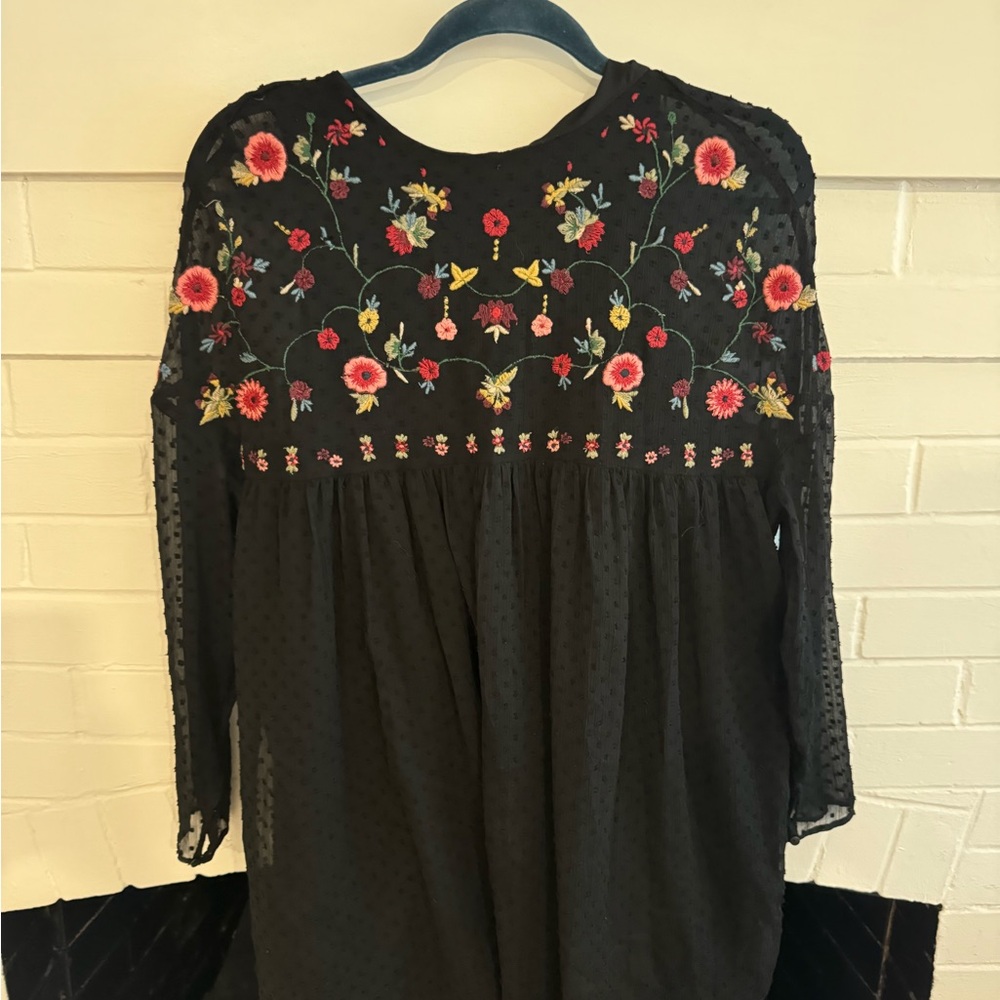 Zara Black Textured Dress/Romper